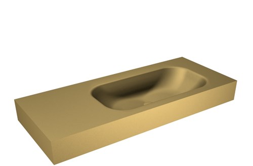 BIG SMALL Oro Lavabo suspendido de solid surface 111cm. Posición del fregadero Derecho borde de 12cm de alto.