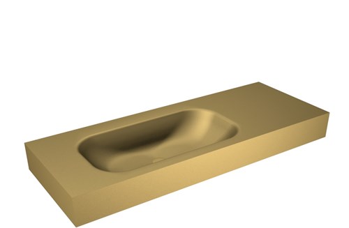 BIG SMALL Oro Lavabo suspendido de solid surface 120cm. Posición del fregadero Izquierda borde de 12cm de alto.