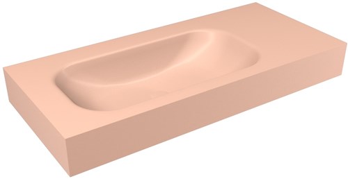 BIG SMALL Rosee Lavabo suspendido de solid surface 100cm. Posición del fregadero Izquierda borde de 12cm de alto.