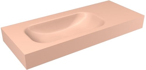 BIG SMALL Rosee Lavabo suspendido de solid surface 110cm. Posición del fregadero Izquierda borde de 12cm de alto.