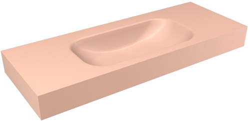 BIG SMALL Rosee Lavabo suspendido de solid surface 121cm. Posición del fregadero Centro borde de 12cm de alto.