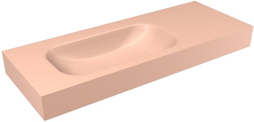 BIG SMALL Rosee Lavabo suspendido de solid surface 120cm. Posición del fregadero Izquierda borde de 12cm de alto.