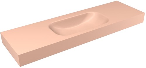 BIG SMALL Rosee Lavabo suspendido de solid surface 150cm. Posición del fregadero Centro borde de 12cm de alto.