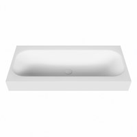BIG medium Talc Wall-Hung Basin solid surface 100cm. Position basin Center rim 12cm.-2