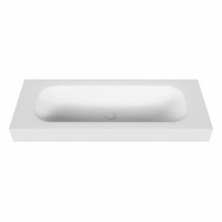 BIG medium Talc Lavabo suspendido de solid surface 121cm. Posición del fregadero Centro borde de 12cm de alto.-2