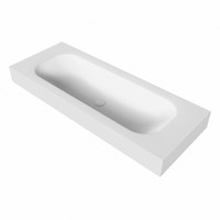 BIG medium Talc Lavabo suspendido de solid surface 121cm. Posición del fregadero Centro borde de 12cm de alto.-3