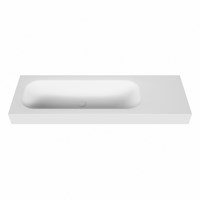 BIG medium Talc vrijhangende solid surface wastafel 140cm. Positie wasbak Links. Rand 12cm hoog.-2