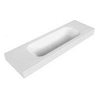 BIG medium Talc freihängend Waschtisch aus solid surface (mineralwerkstoff) 151cm. Waschbeckenposition Mittig rand 12cm hoch.