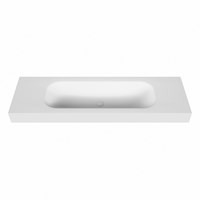 BIG medium Talc freihängend Waschtisch aus solid surface (mineralwerkstoff) 151cm. Waschbeckenposition Mittig rand 12cm hoch.-2