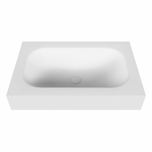 BIG small Talc vrijhangende solid surface wastafel 71cm. Positie wasbak Midden. Rand 12cm hoog.-2