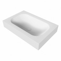 BIG small Talc vrijhangende solid surface wastafel 71cm. Positie wasbak Midden. Rand 12cm hoog.-3