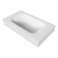 BIG small Talc vrijhangende solid surface wastafel 80cm. Positie wasbak Midden. Rand 12cm hoog.-3