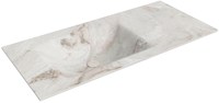 CLOUD Frappe solid surface inbouw wastafel 100cm. Positie wasbak Links.