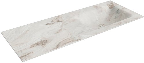 CLOUD Frappe Lavabo encastré solid surface 120cm. Position lavabo Droite.