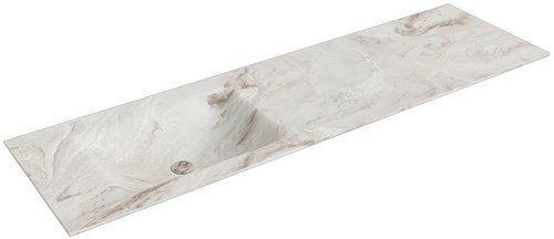 CLOUD Frappe Lavabo encastré solid surface 161cm. Position lavabo Gauche.