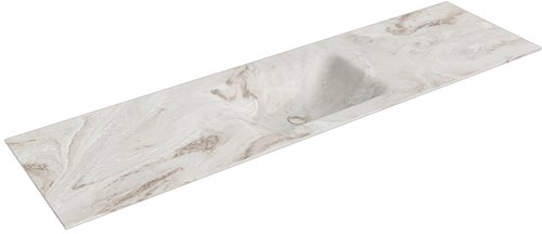 CLOUD Frappe Lavabo encastré solid surface 171cm. Position lavabo Centrée.