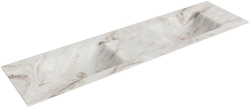 CLOUD Frappe Einbauwaschbecken aus solid surface (mineralwerkstoff) 180cm. Waschbeckenposition Doppelt.