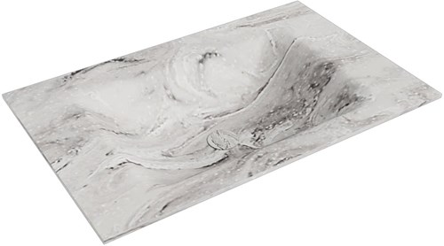 CLOUD Glace Lavabo incasso solid surface 70cm. Posizione lavabo Centro.