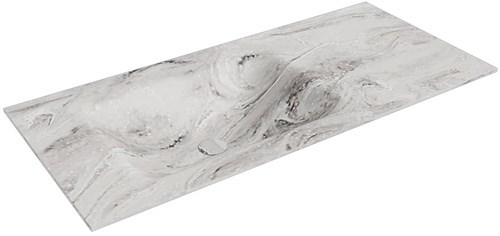 CLOUD Glace Inset / Built-in Basin solid surface 100cm. Position basin Left.