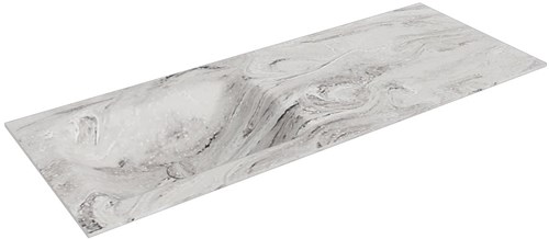 CLOUD Glace Einbauwaschbecken aus solid surface (mineralwerkstoff) 120cm. Waschbeckenposition Links.