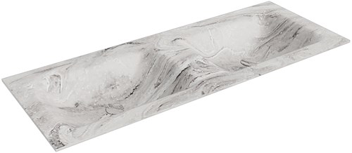 CLOUD Glace Einbauwaschbecken aus solid surface (mineralwerkstoff) 120cm. Waschbeckenposition Doppelt.