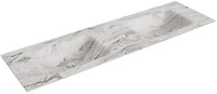 CLOUD Glace solid surface inbouw wastafel 160cm. Positie wasbak Dubbel.