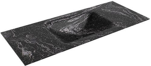 CLOUD Lava Einbauwaschbecken aus solid surface (mineralwerkstoff) 110cm. Waschbeckenposition Mittig.
