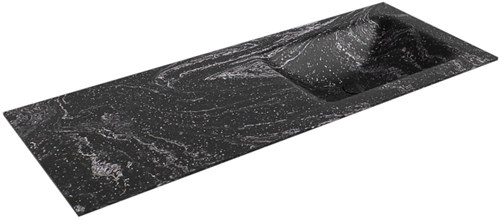 CLOUD Lava Lavabo incasso solid surface 120cm. Posizione lavabo Destra.
