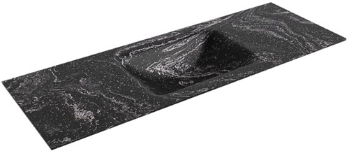 CLOUD Lava Lavabo encastrado de solid surface 130cm. Posición del fregadero Centro.