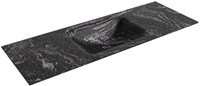 CLOUD Lava Einbauwaschbecken aus solid surface (mineralwerkstoff) 131cm. Waschbeckenposition Mittig.