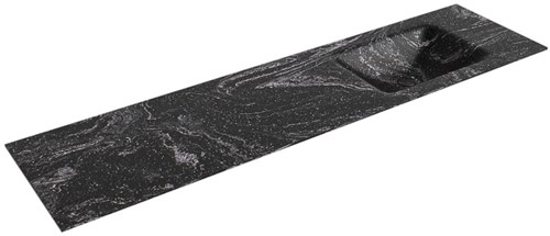 CLOUD Lava Lavabo encastrado de solid surface 180cm. Posición del fregadero Derecho.