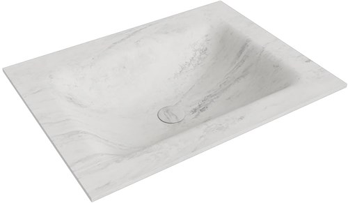 CLOUD Opalo Lavabo encastrado de solid surface 60cm. Posición del fregadero Centro.