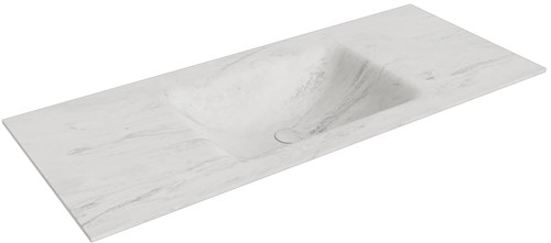 CLOUD Opalo Einbauwaschbecken aus solid surface (mineralwerkstoff) 111cm. Waschbeckenposition Mittig.