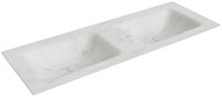 CLOUD Opalo Einbauwaschbecken aus solid surface (mineralwerkstoff) 131cm. Waschbeckenposition Doppelt.
