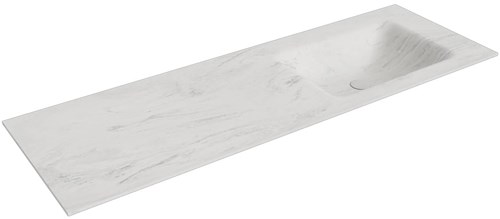 CLOUD Opalo Einbauwaschbecken aus solid surface (mineralwerkstoff) 141cm. Waschbeckenposition Rechts.
