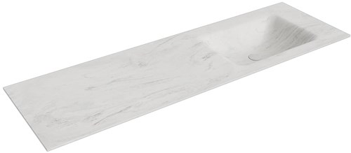 CLOUD Opalo Lavabo encastré solid surface 151cm. Position lavabo Droite.