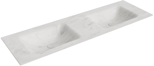 CLOUD Opalo Einbauwaschbecken aus solid surface (mineralwerkstoff) 150cm. Waschbeckenposition Doppelt.
