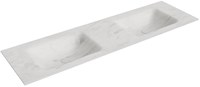 CLOUD Opalo Einbauwaschbecken aus solid surface (mineralwerkstoff) 161cm. Waschbeckenposition Doppelt.