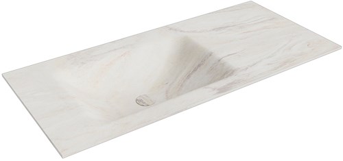 CLOUD Ostra Lavabo encastrado de solid surface 100cm. Posición del fregadero Izquierda.