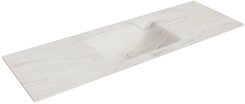 CLOUD Ostra Lavabo encastrado de solid surface 141cm. Posición del fregadero Centro.