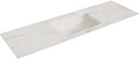 CLOUD Ostra Einbauwaschbecken aus solid surface (mineralwerkstoff) 150cm. Waschbeckenposition Mittig.