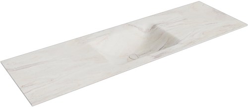 CLOUD Ostra Lavabo incasso solid surface 150cm. Posizione lavabo Centro.