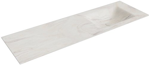 CLOUD Ostra Einbauwaschbecken aus solid surface (mineralwerkstoff) 151cm. Waschbeckenposition Rechts.