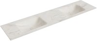 CLOUD Ostra Einbauwaschbecken aus solid surface (mineralwerkstoff) 190cm. Waschbeckenposition Doppelt.