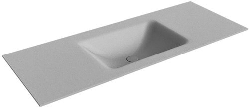 CLOUD Plata solid surface inbouw wastafel 121cm. Positie wasbak Midden.