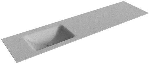 CLOUD Plata Einbauwaschbecken aus solid surface (mineralwerkstoff) 181cm. Waschbeckenposition Links.