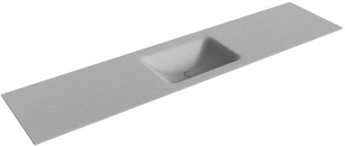 CLOUD Plata Lavabo encastrado de solid surface 200cm. Posición del fregadero Centro.