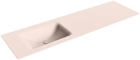 CLOUD Rosee solid surface inbouw wastafel 161cm. Positie wasbak Links.