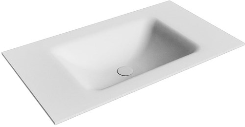CLOUD Talc solid surface inbouw wastafel 81cm. Positie wasbak Midden.