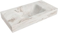 CLOUD Frappe Lavabo mural solid surface 91cm. Position lavabo Centrée rebord 12cm.